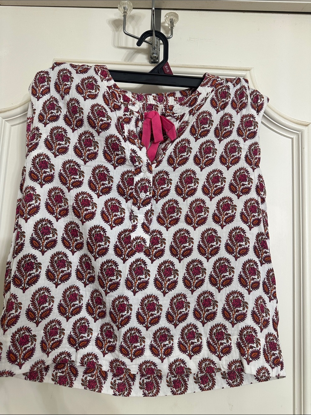 J. Crew White Sleeveless Camisole with Pink Floral Print